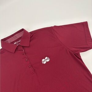 HL Sport Mississippi State Bulldogs Polo Shirt Women's Size L Maroon Golf